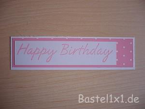 Bastelanleitung - Rosa Geburtstagskarte 14